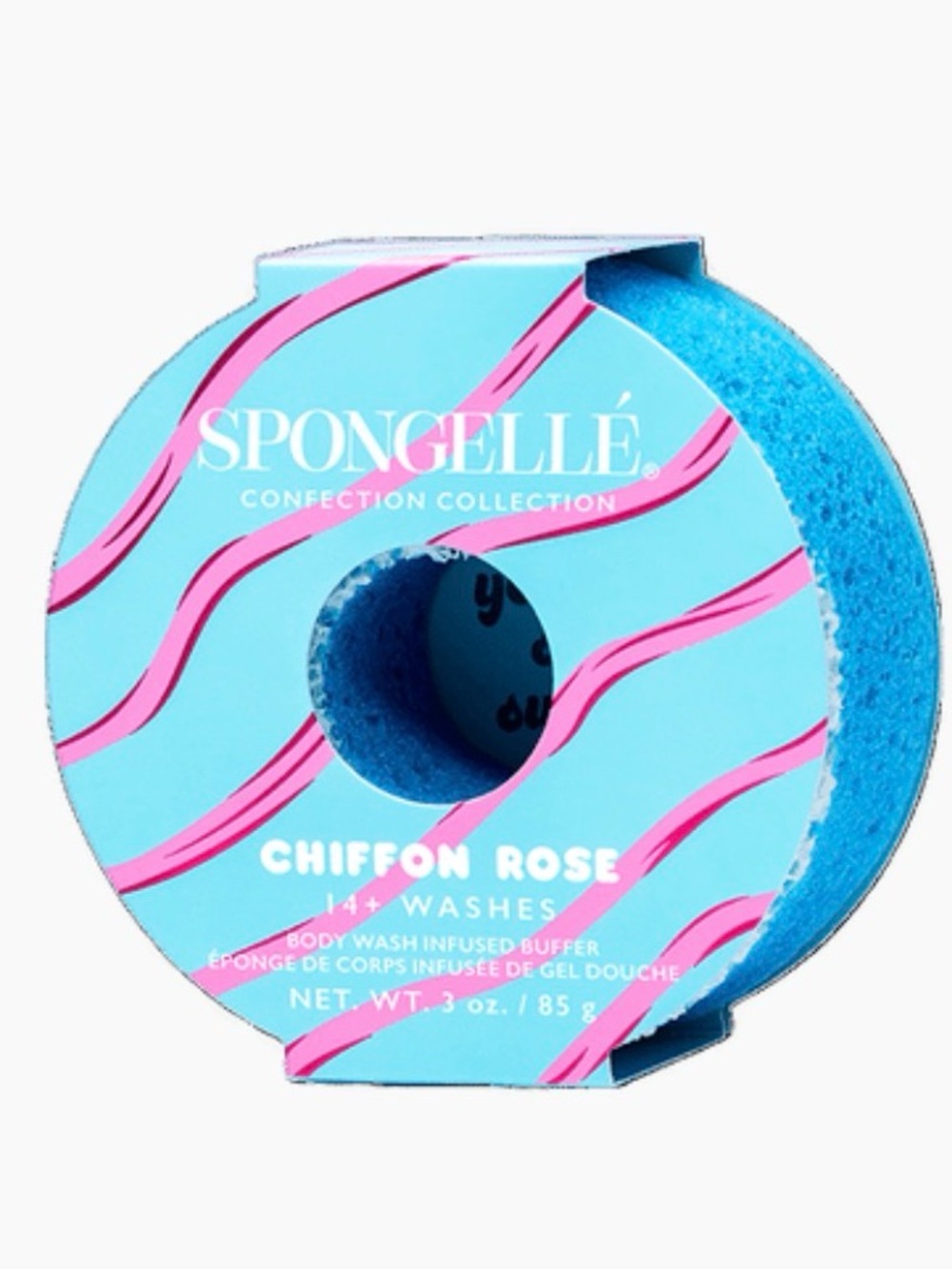 Spongelle Confection Collection CHIFON ROSE Body Buffer 3oz BRAND NEW/SEALED